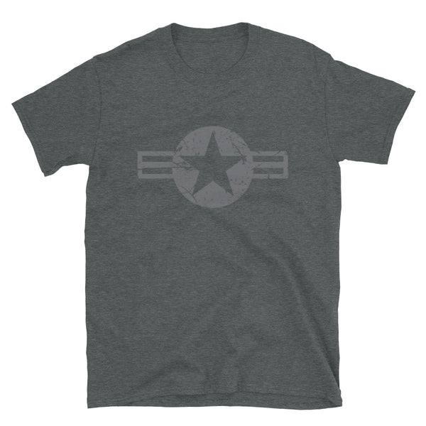 USA Insignia - Gray Print - Distressed/Grunge - Short-Sleeve Unisex T-Shirt