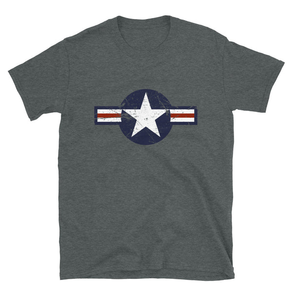 USA Insignia - Color Print - Distressed/Grunge - Short-Sleeve Unisex T-Shirt