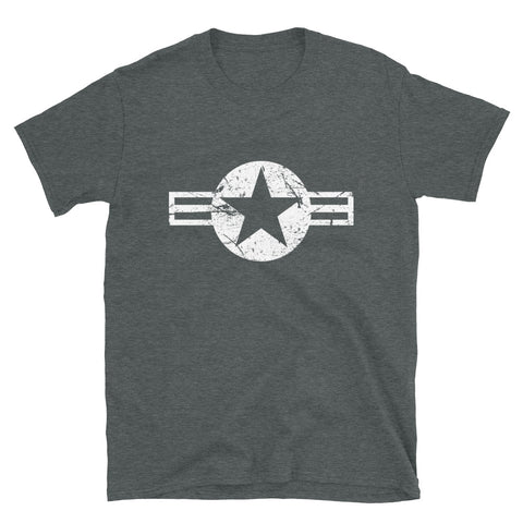 USA Insignia - White Print - Distressed/Grunge - Short-Sleeve Unisex T-Shirt