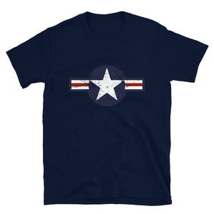 USA Insignia - Color Print - Distressed/Grunge - Short-Sleeve Unisex T-Shirt