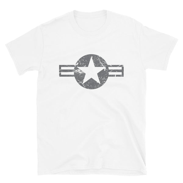 USA Insignia - Gray Print - Distressed/Grunge - Short-Sleeve Unisex T-Shirt