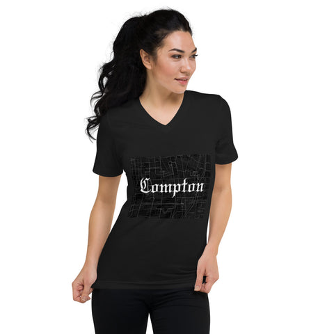 Compton - Unisex Short Sleeve V-Neck T-Shirt