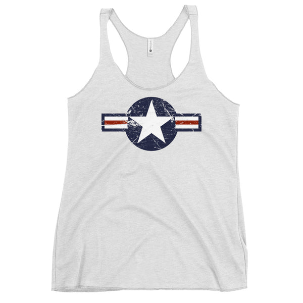 USA Insignia - Color Print - Distressed/Grunge – Women's Racerback Tank