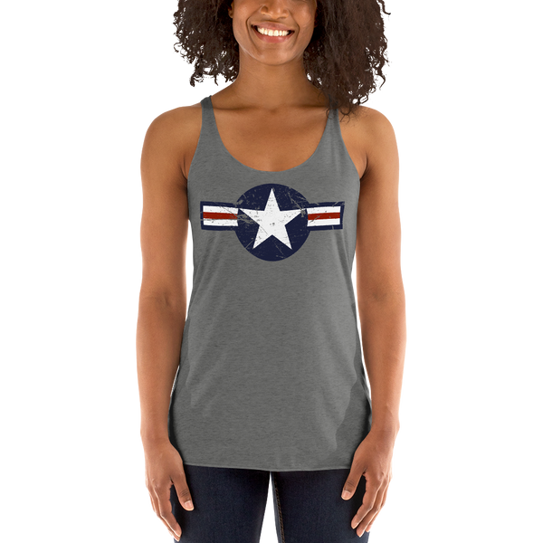 USA Insignia - Color Print - Distressed/Grunge – Women's Racerback Tank