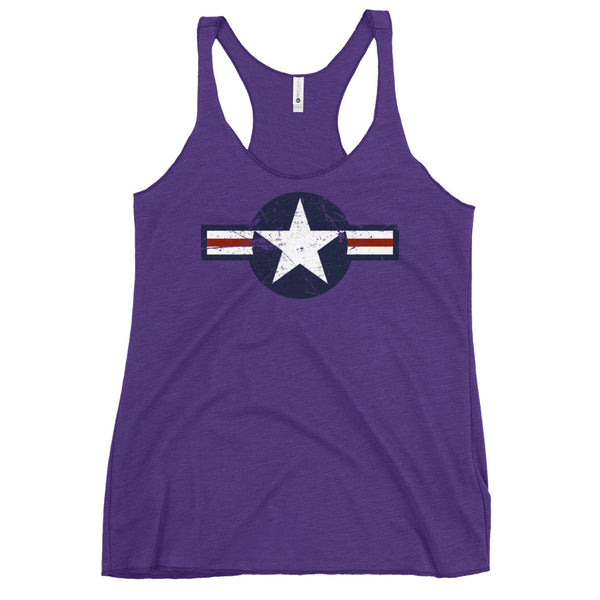 USA Insignia - Color Print - Distressed/Grunge – Women's Racerback Tank