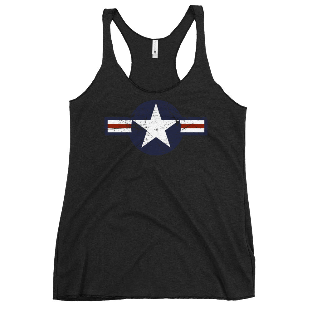 USA Insignia - Color Print - Distressed/Grunge – Women's Racerback Tank