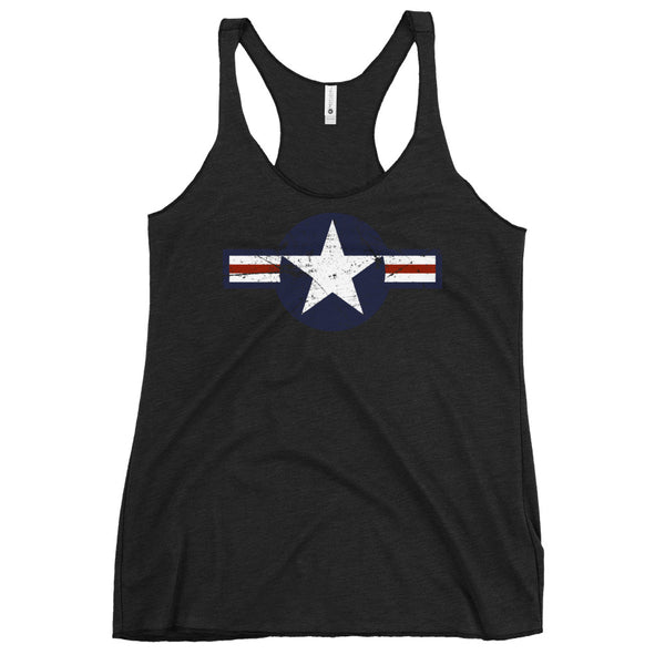 USA Insignia - Color Print - Distressed/Grunge – Women's Racerback Tank