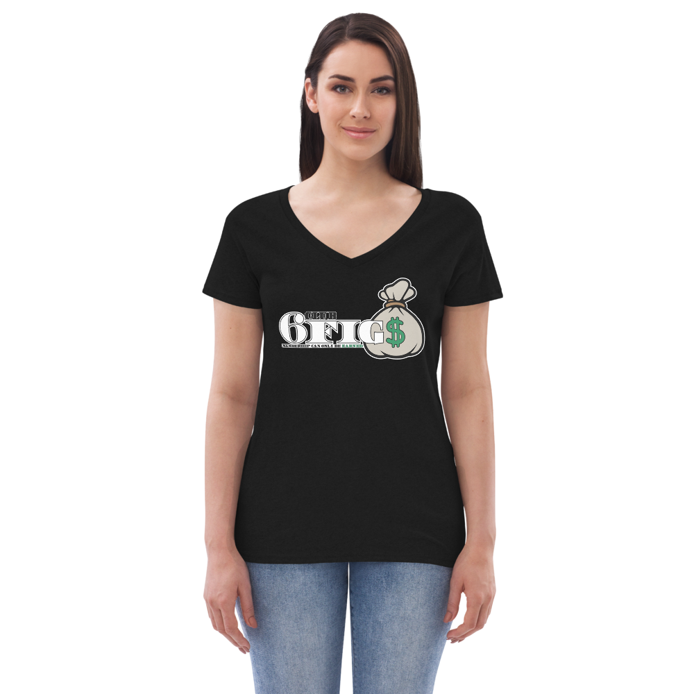 Club 6Fig$ - Women’s recycled v-neck t-shirt